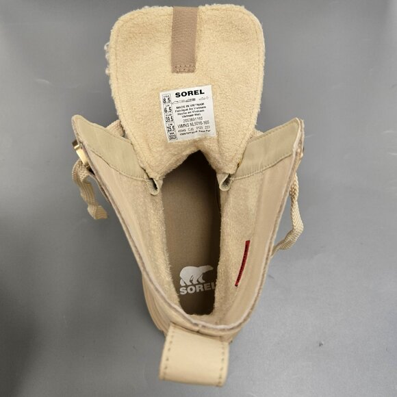 SOREL Caribou X Cozy Lace Up Boot Bleached Ceramic Oatmeal Beige Size 8.5 - Picture 9 of 15
